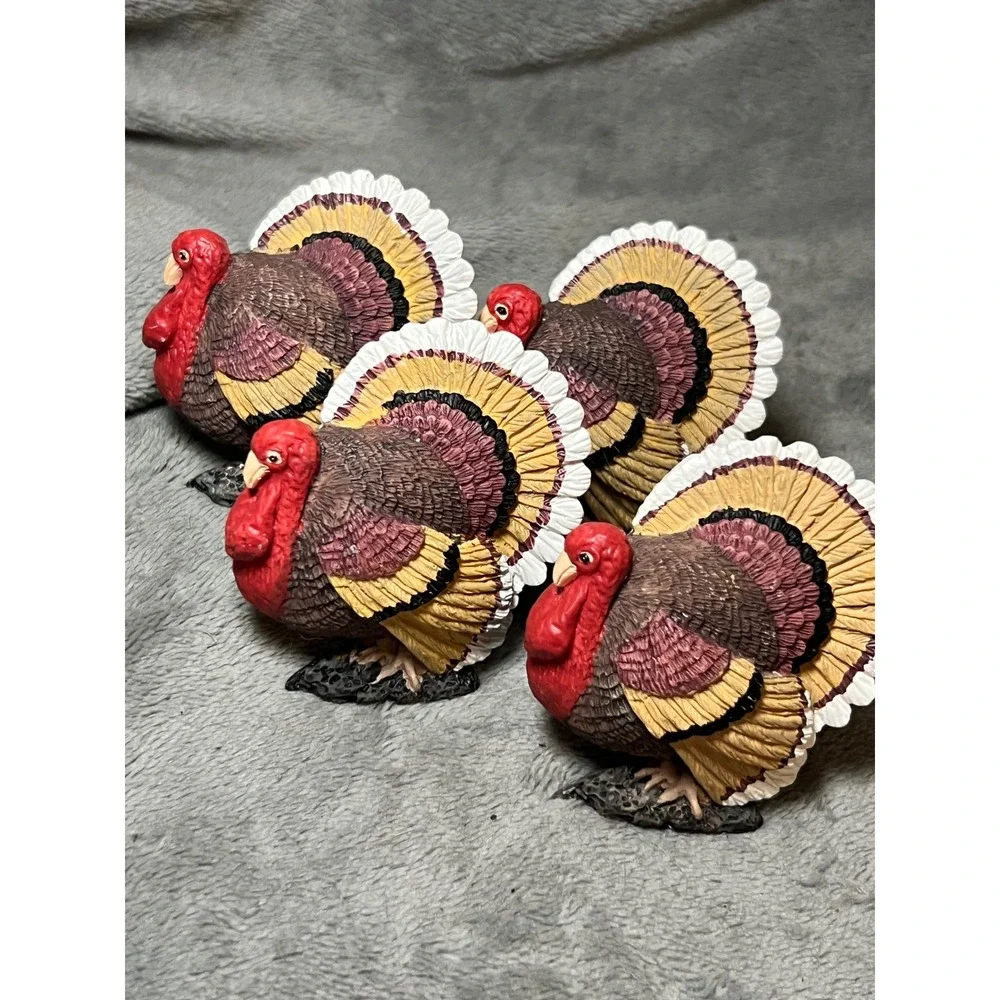 Turkey Napkin Rings Set 4 Thanksgiving Fall Harvest Table Decor China